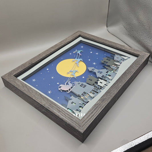 Santa in Sky Shadowbox