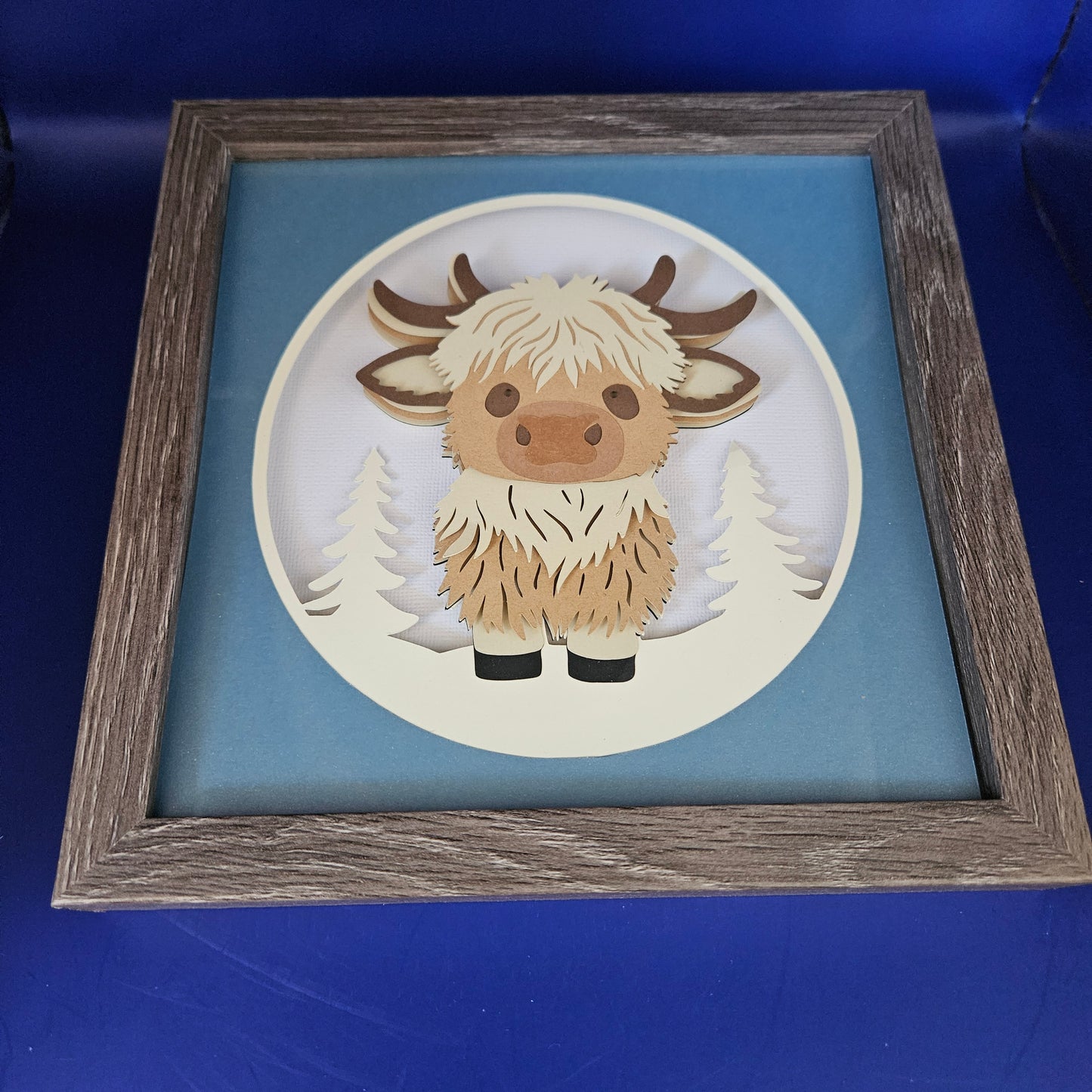 Highland Cow - Christmas Blue