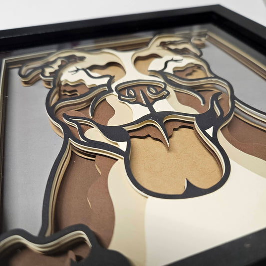 Pitbull Laughing Shadowbox