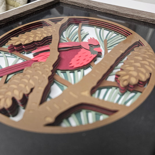 Winter Cardinal Shadowbox