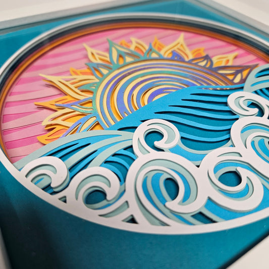 Sun Over Waves Shadowbox