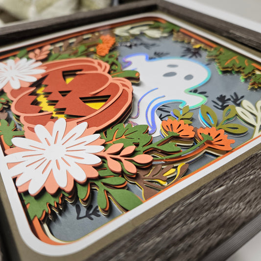 Pumpkin and Ghost Shadowbox