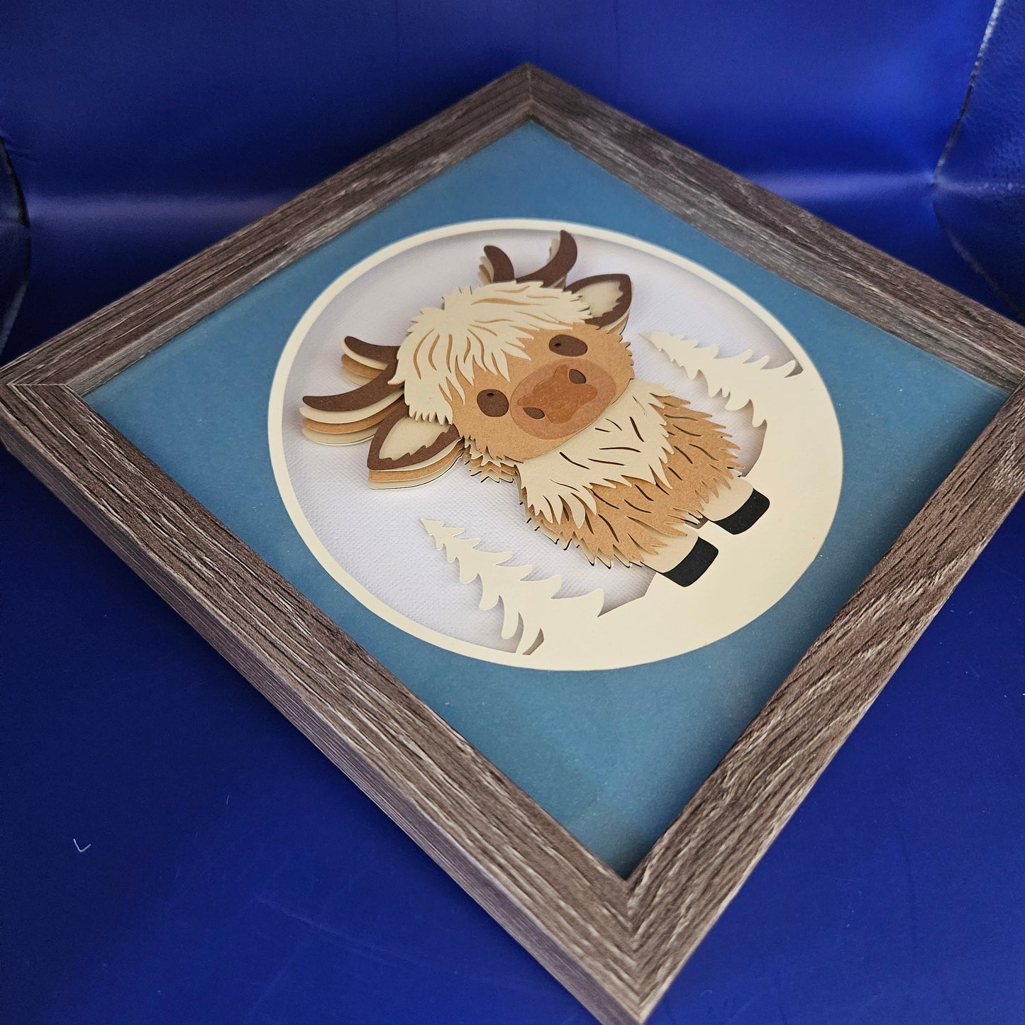 Highland Cow - Christmas Blue