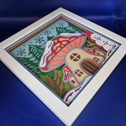 Winter Mushroom Shadowbox