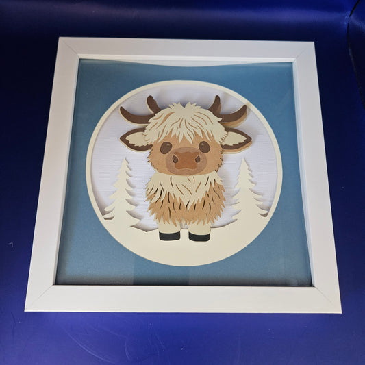 Highland Cow - Christmas Blue