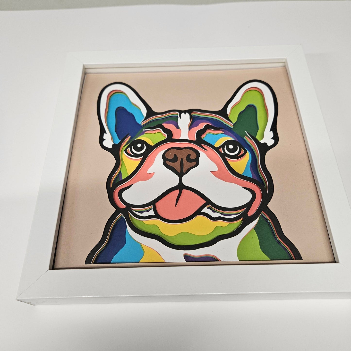 Frenchie - colorful Shadowbox