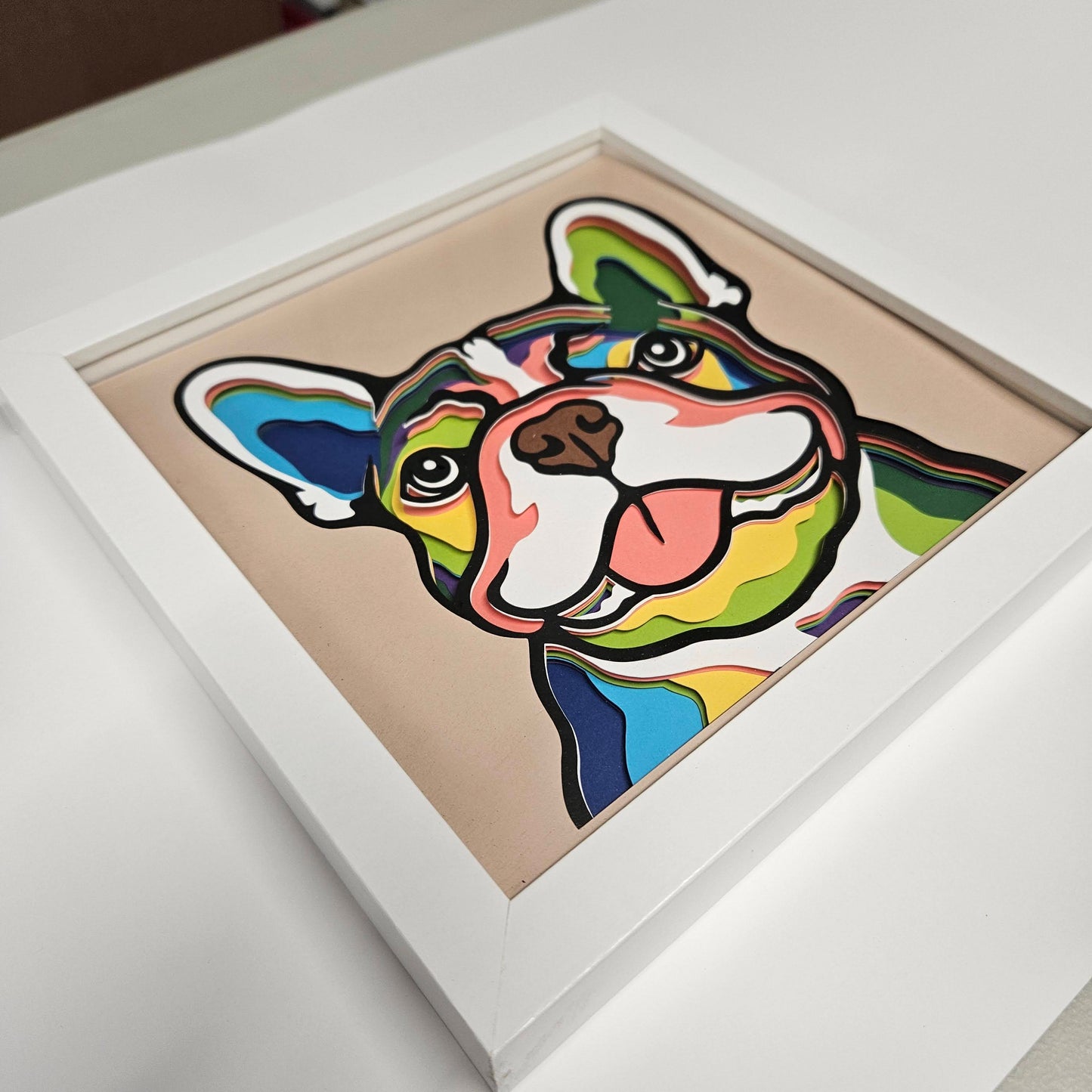 Frenchie - colorful Shadowbox