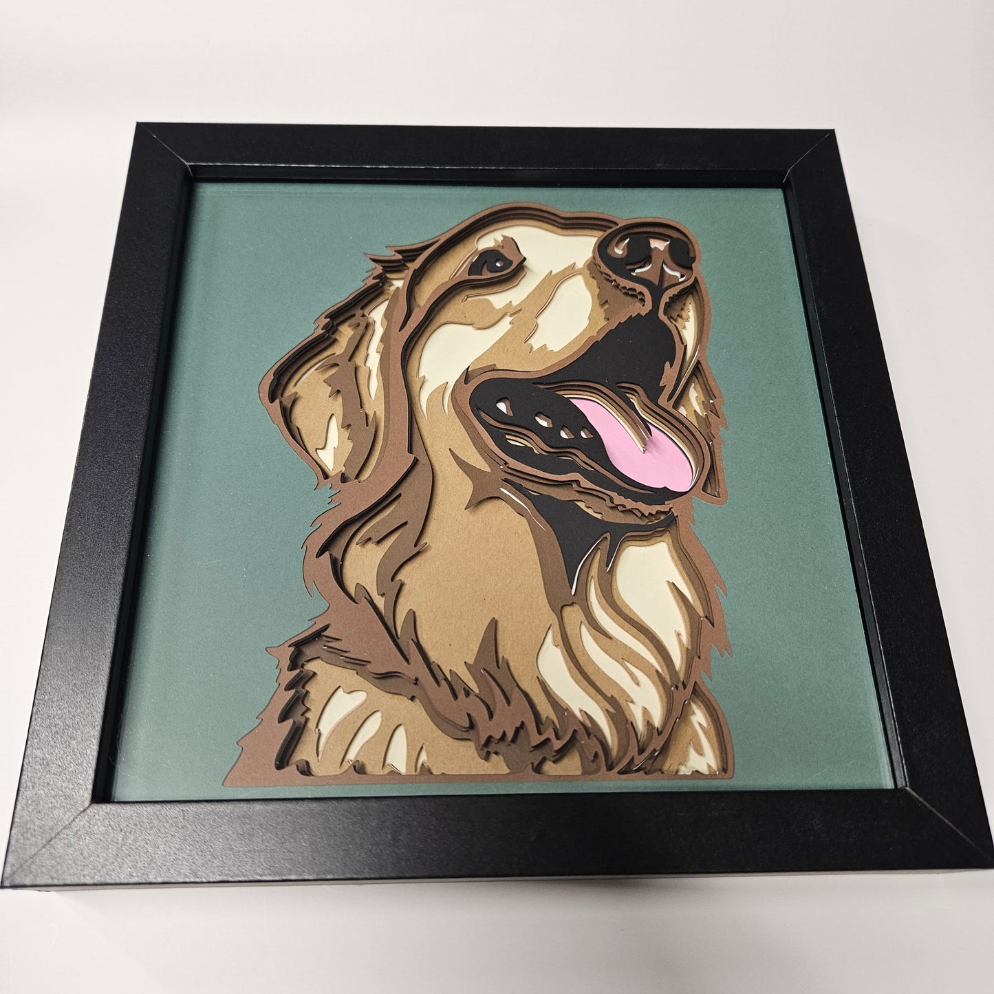 Golden Retriever Smiling Shadowbox