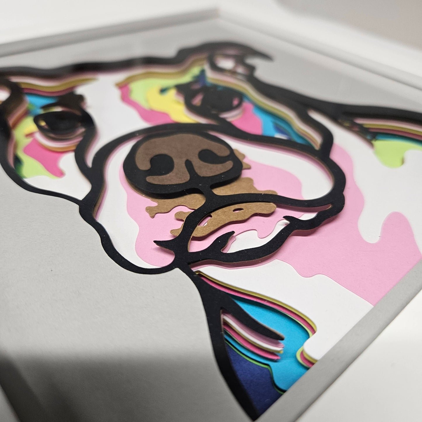 Pitbull - Colorful Shadowbox