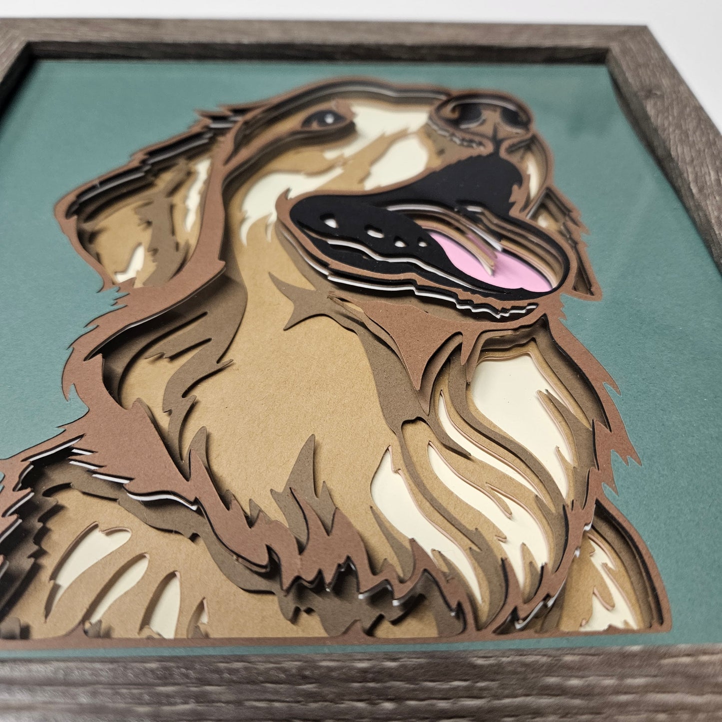 Golden Retriever Smiling Shadowbox