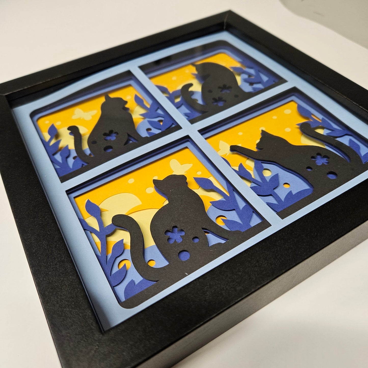 Cat with Butterfly Shadowbox