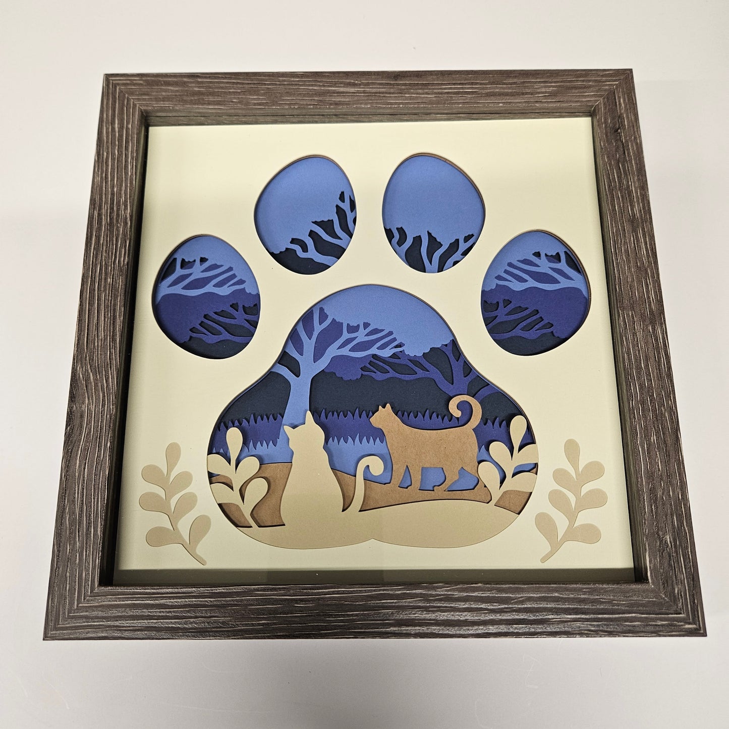 Cats in Paw Scene Shadowbox