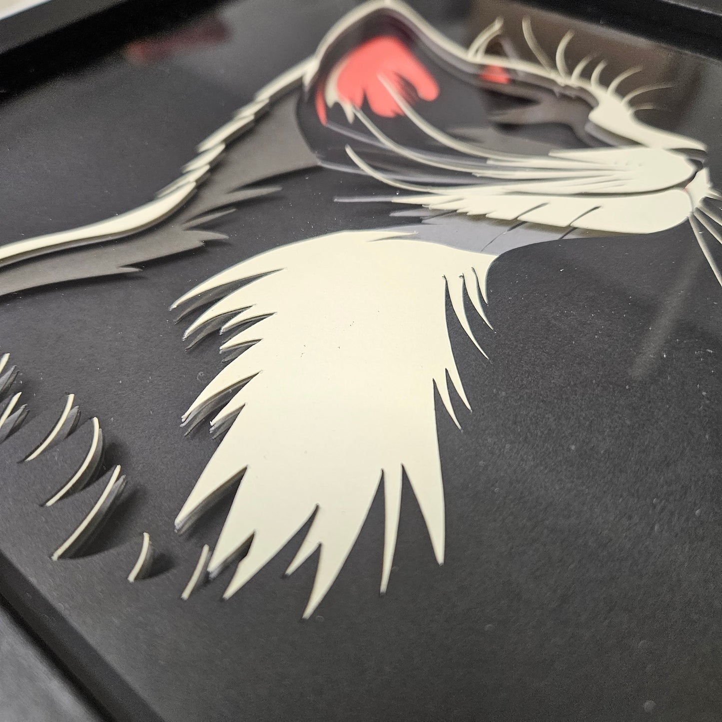 Black and White Cat Profile Shadowbox