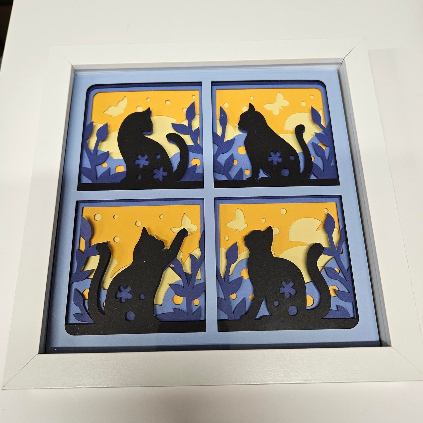 Cat with Butterfly Shadowbox