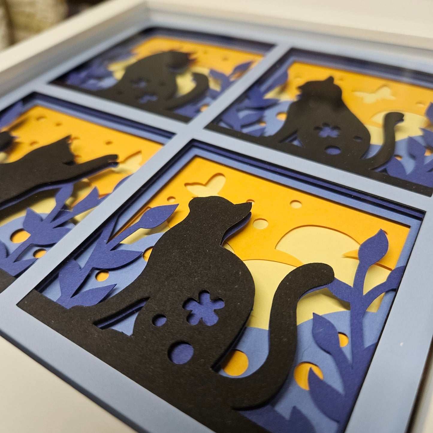 Cat with Butterfly Shadowbox