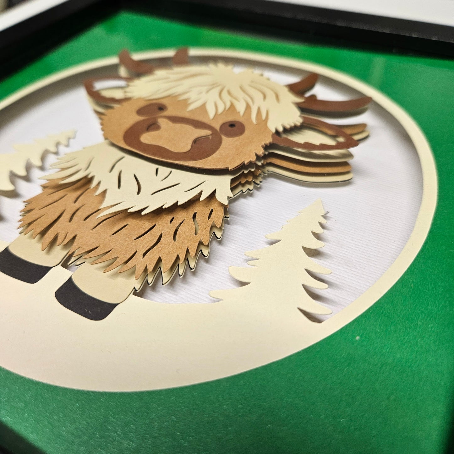 Highland Cow - Christmas Green