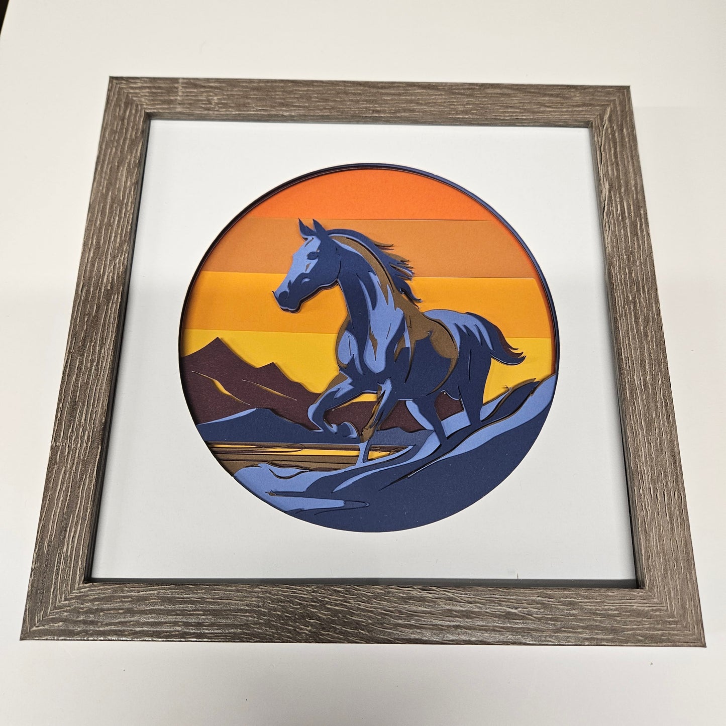 Horse at Sunset Shadowbox