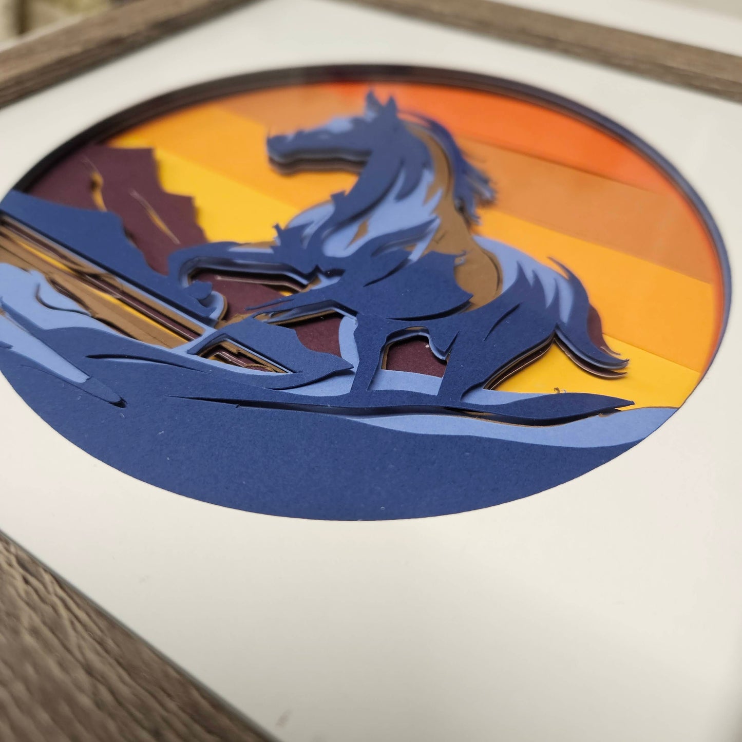Horse at Sunset Shadowbox