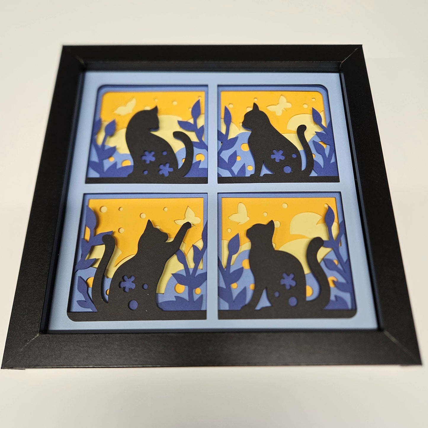 Cat with Butterfly Shadowbox