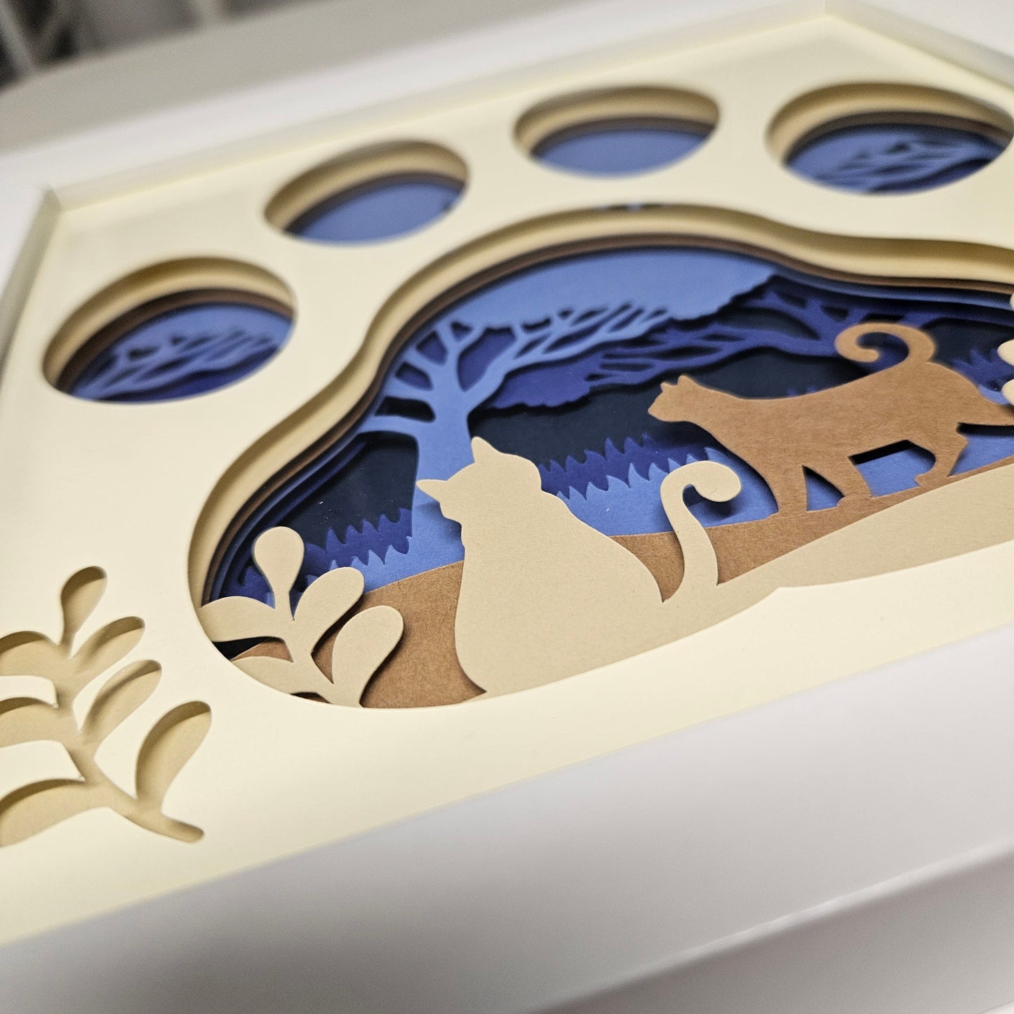 Cats in Paw Scene Shadowbox