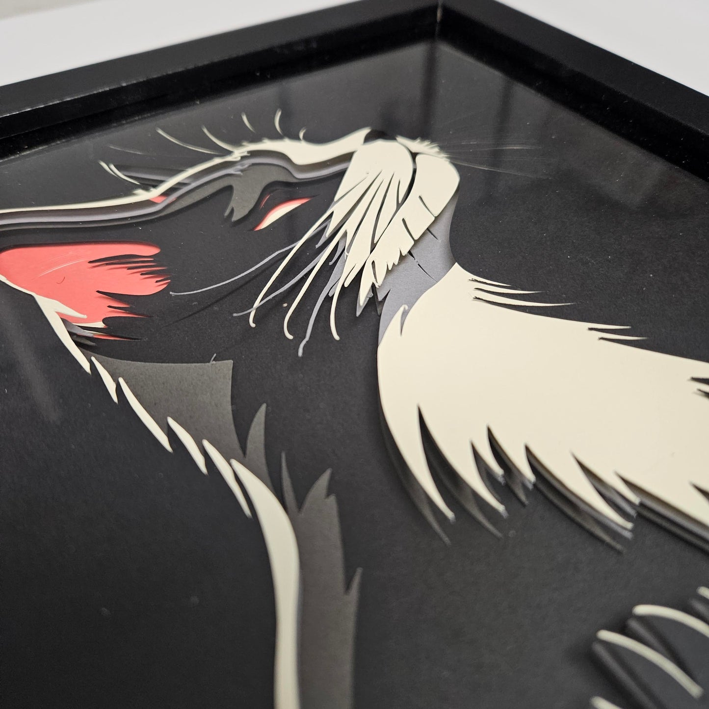 Black and White Cat Profile Shadowbox