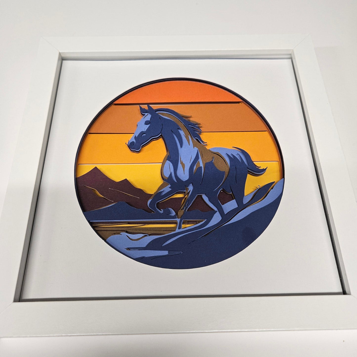 Horse at Sunset Shadowbox