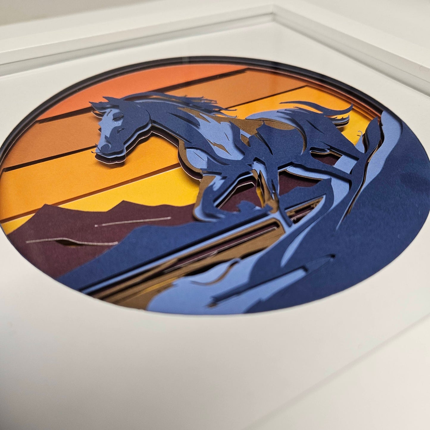 Horse at Sunset Shadowbox
