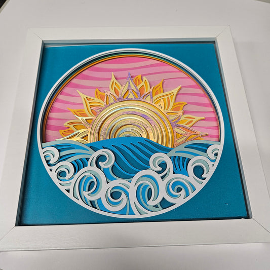 Sun Over Waves Shadowbox