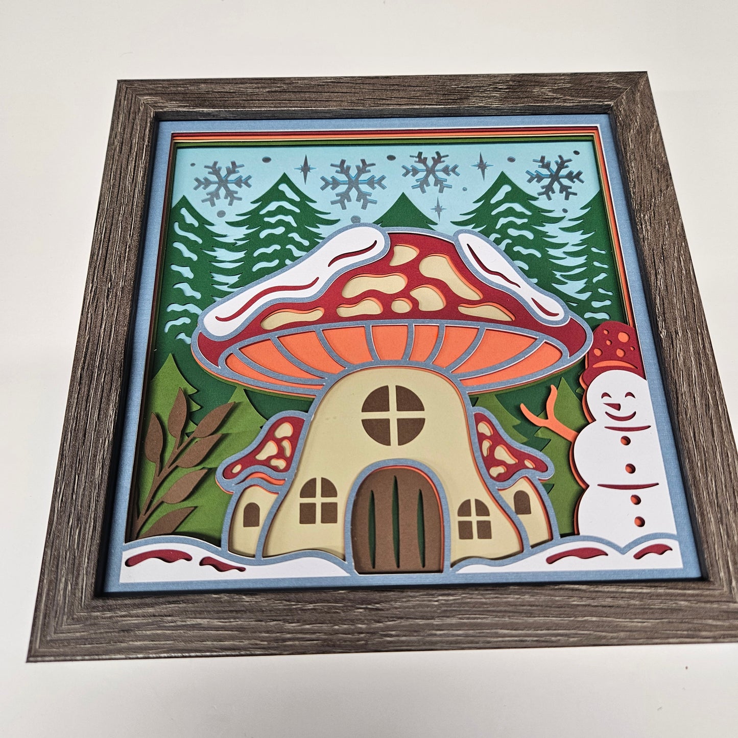 Winter Mushroom Shadowbox