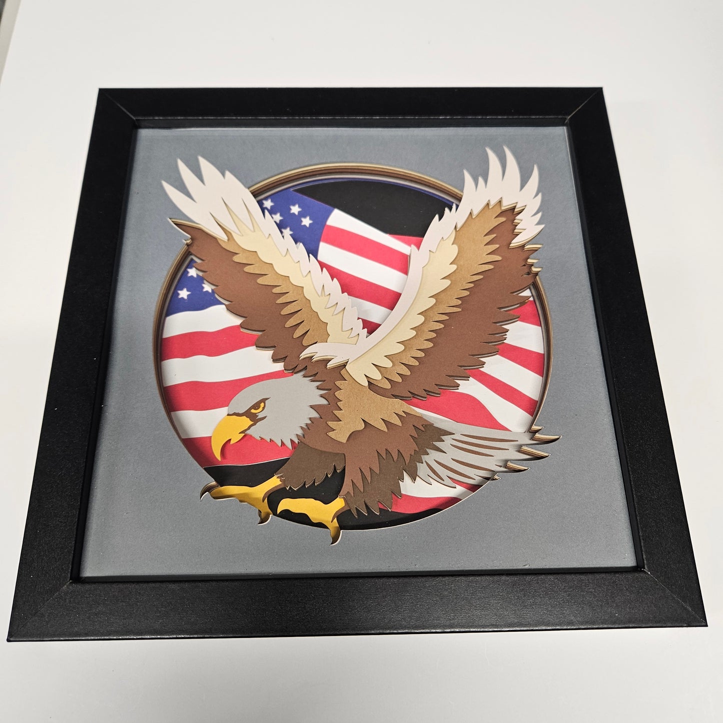 USA Flag with Eagle Shadowbox