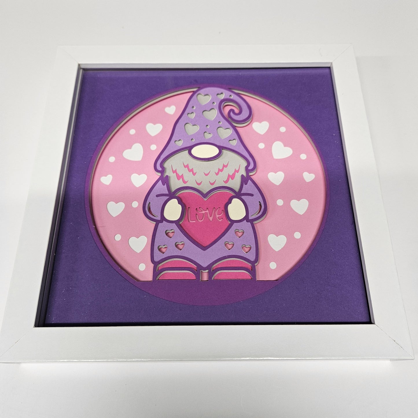 Gnome with Love Heart Shadowbox