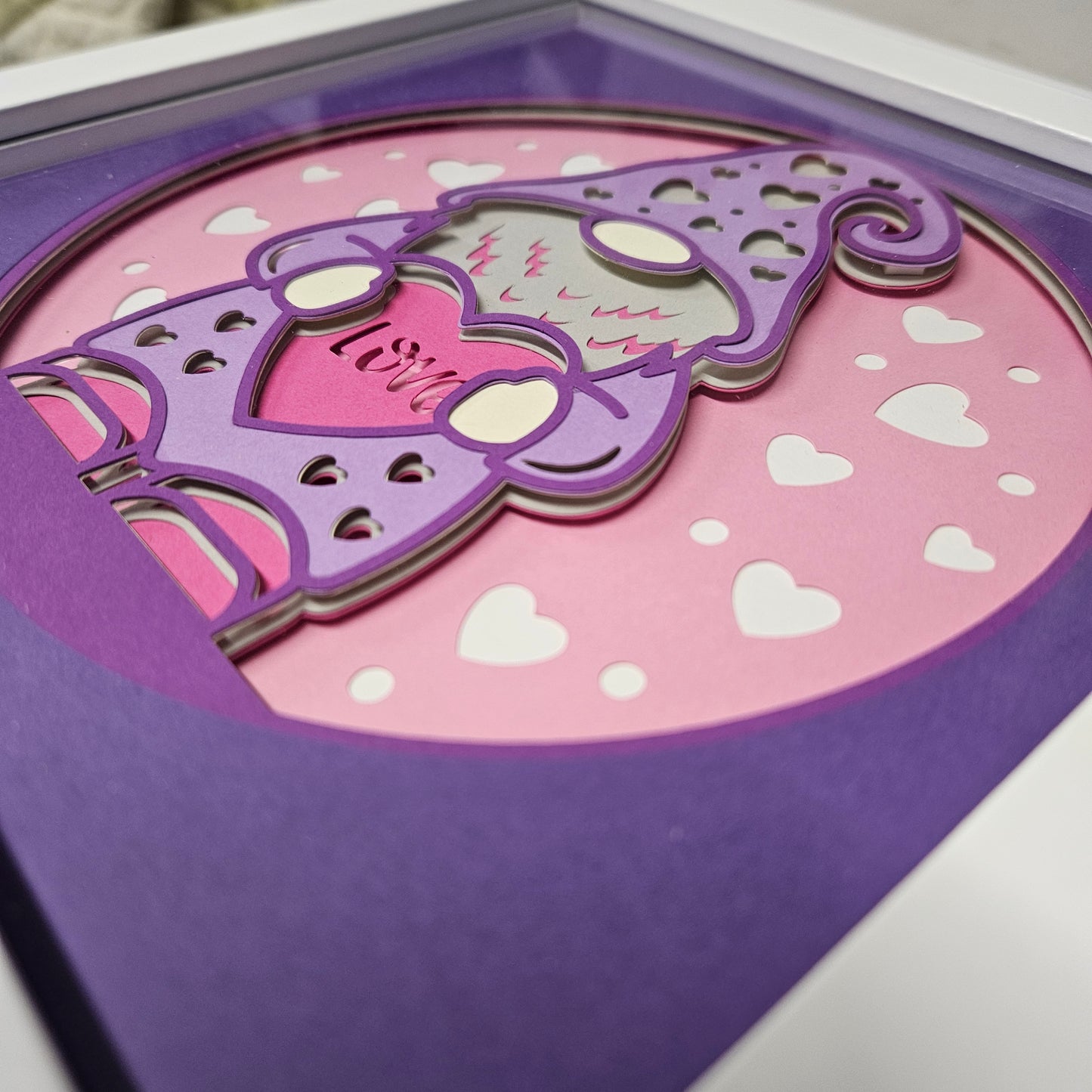 Gnome with Love Heart Shadowbox