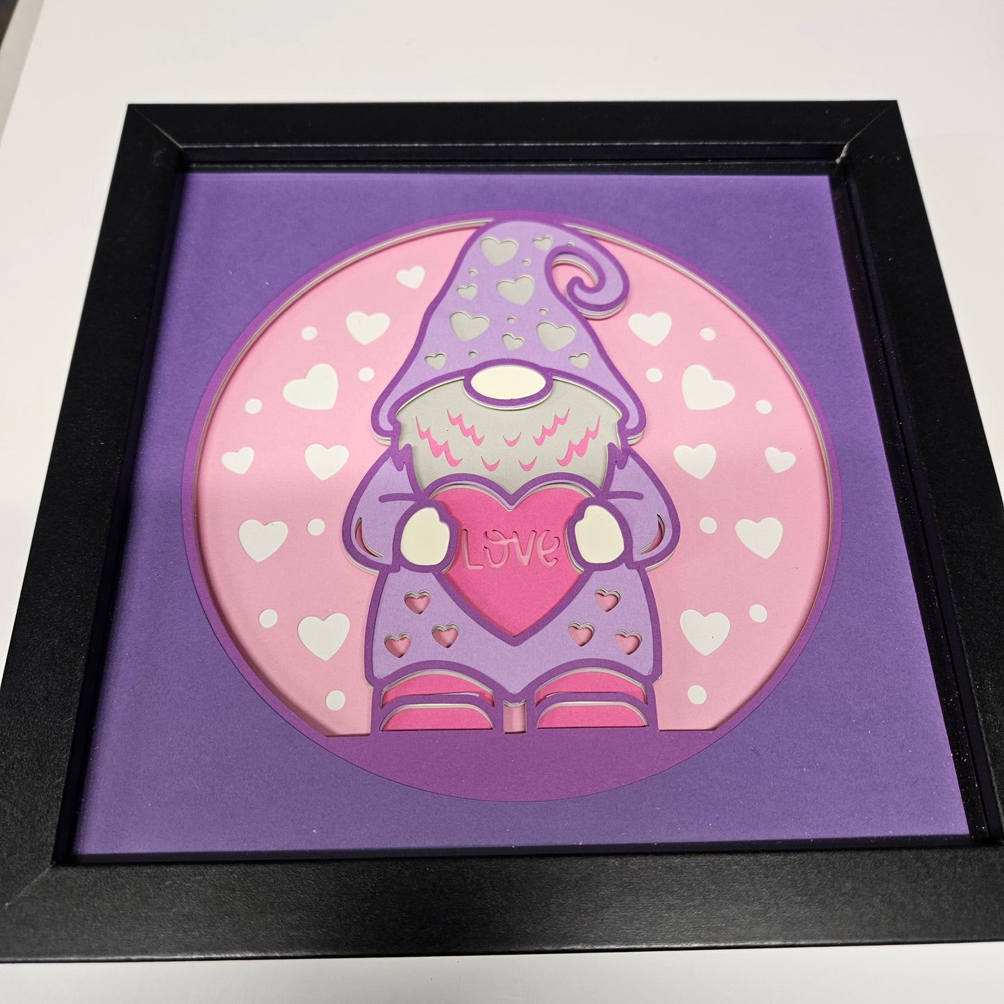 Gnome with Love Heart Shadowbox
