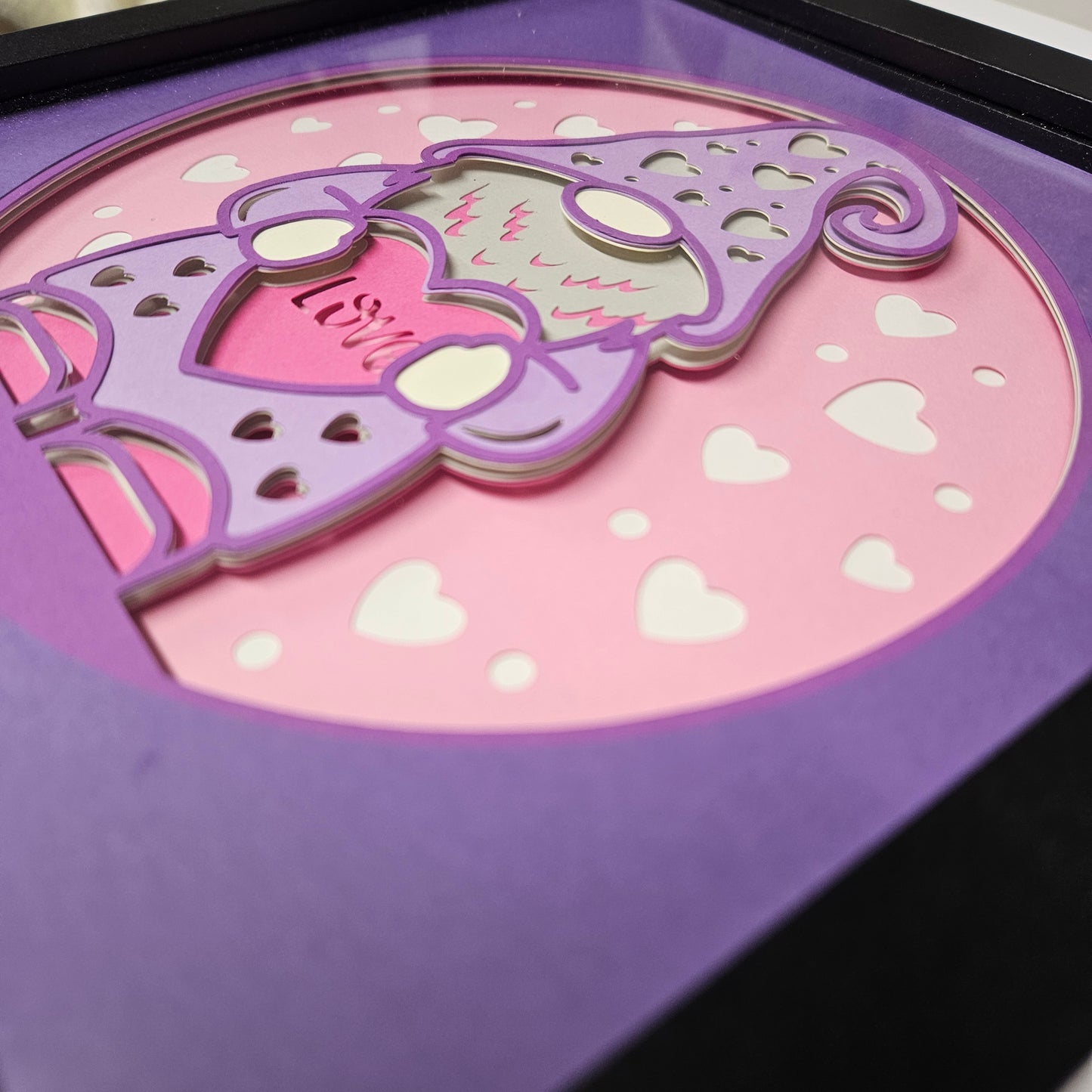 Gnome with Love Heart Shadowbox