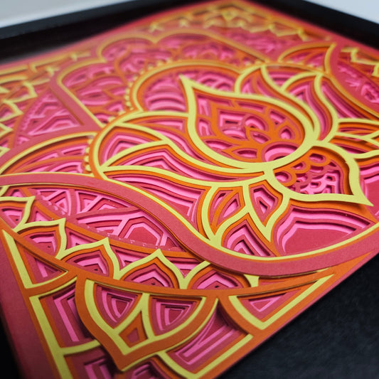 Hamsa Lotus Flower Shadowbox