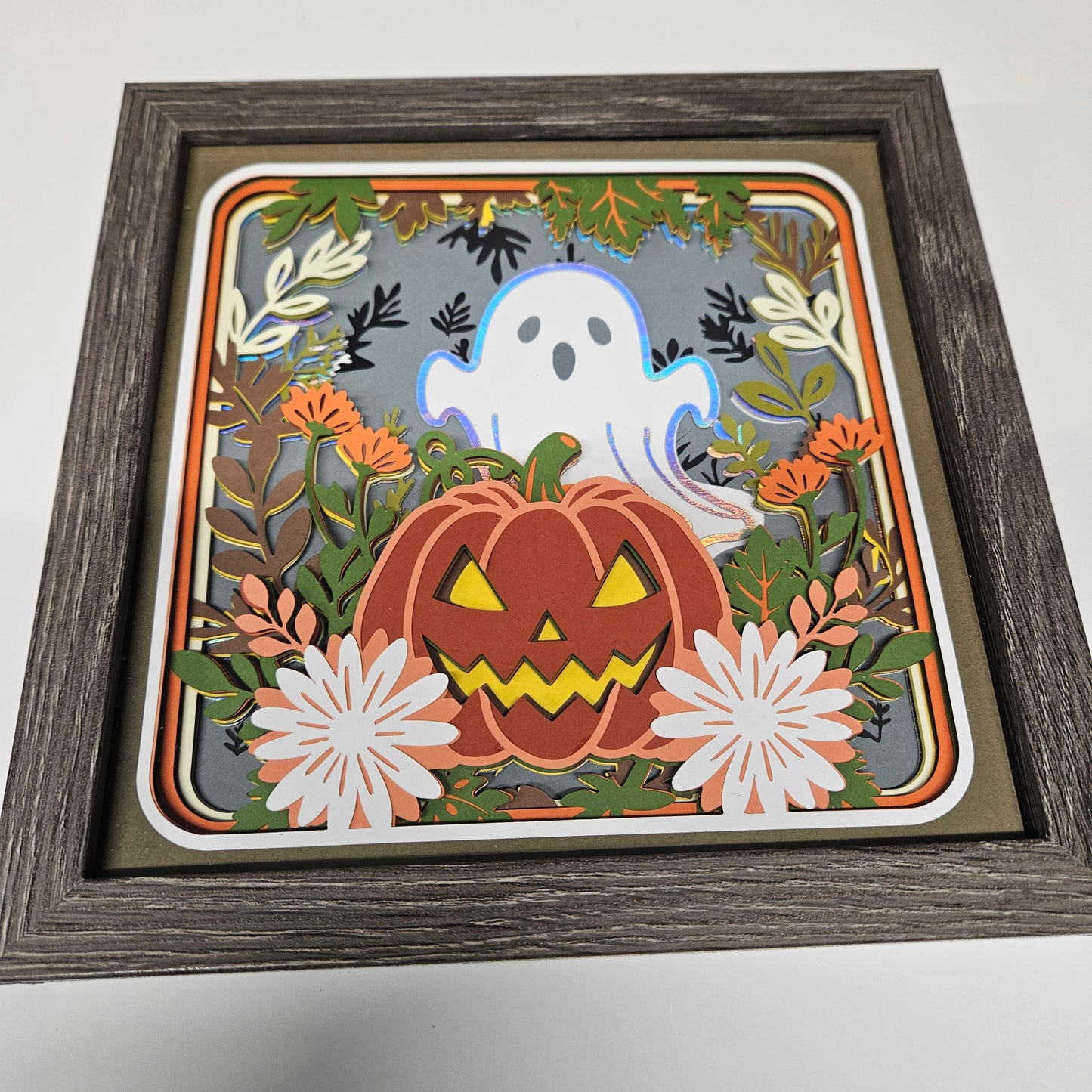 Pumpkin and Ghost Shadowbox