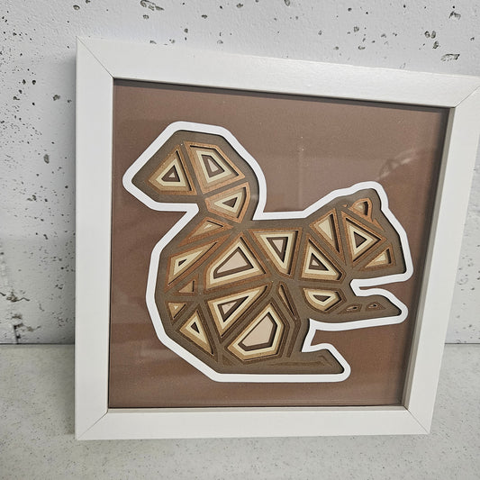 Geometric Squirrel Shadowbox