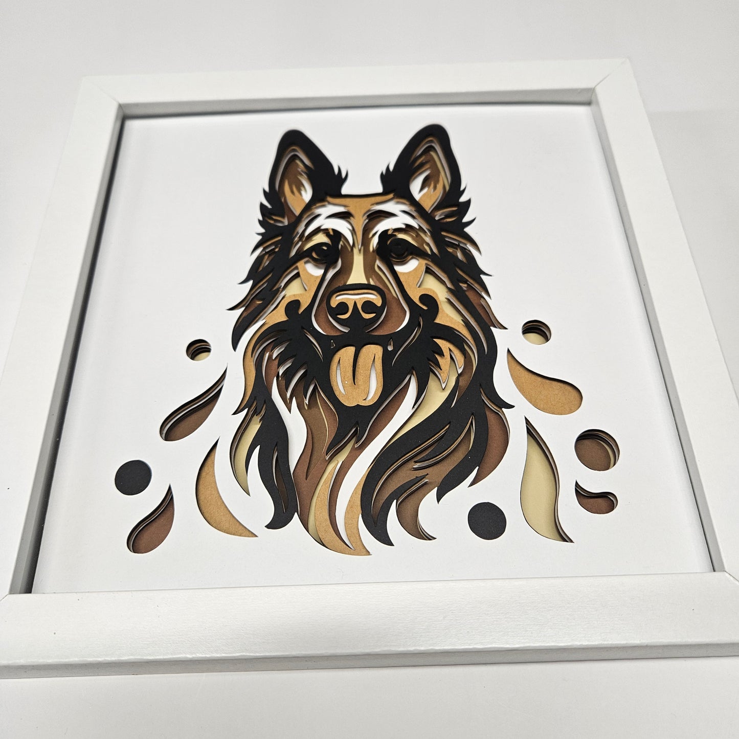 German Shephard Watercolors Shadowbox