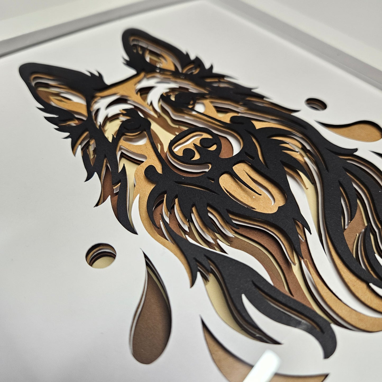 German Shephard Watercolors Shadowbox