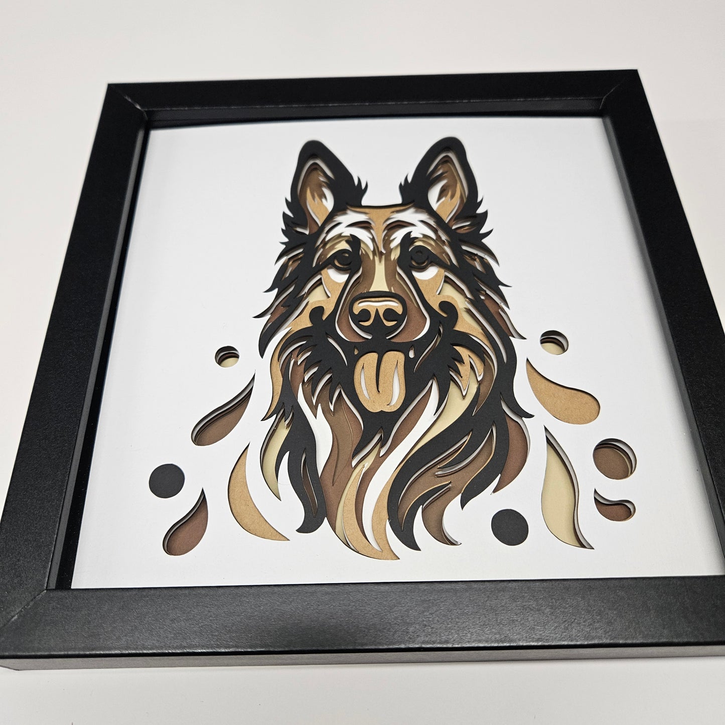 German Shephard Watercolors Shadowbox