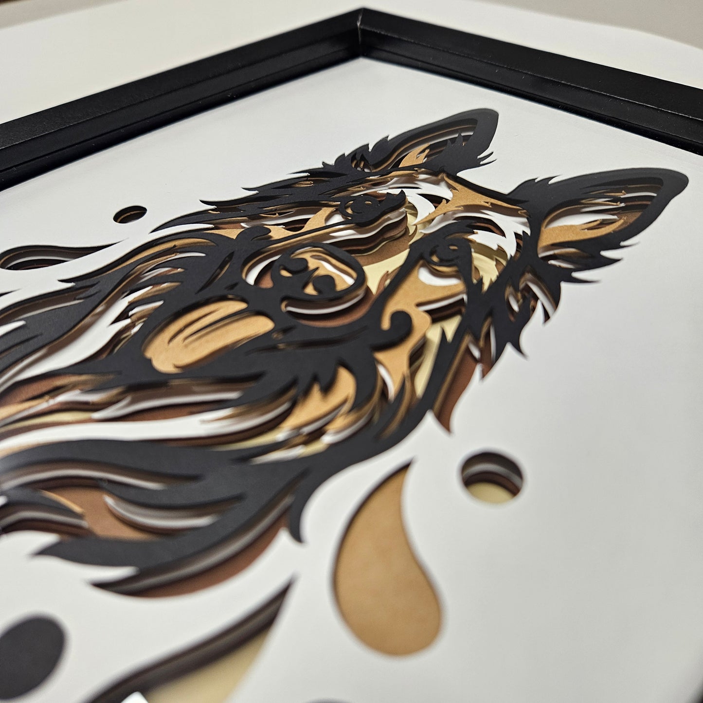 German Shephard Watercolors Shadowbox