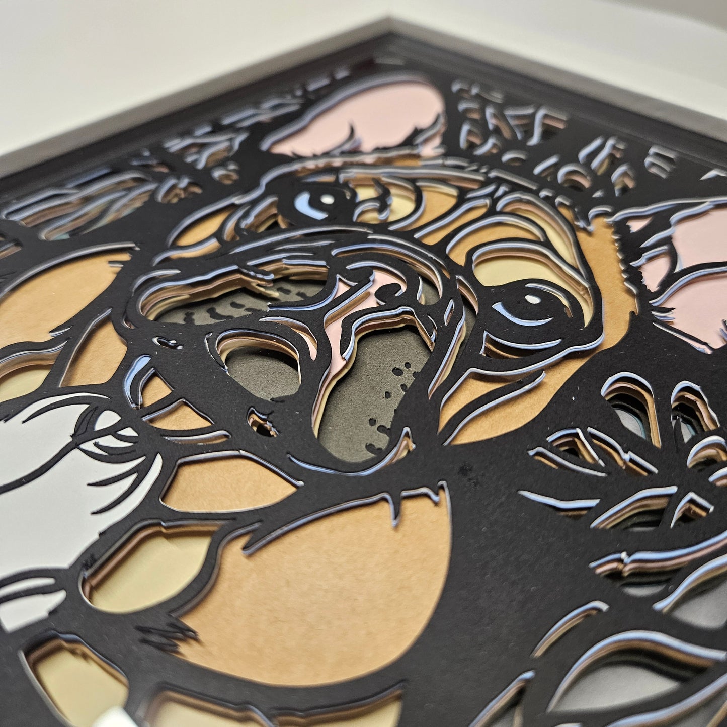 French Bulldog Stained Glass Shadowbox